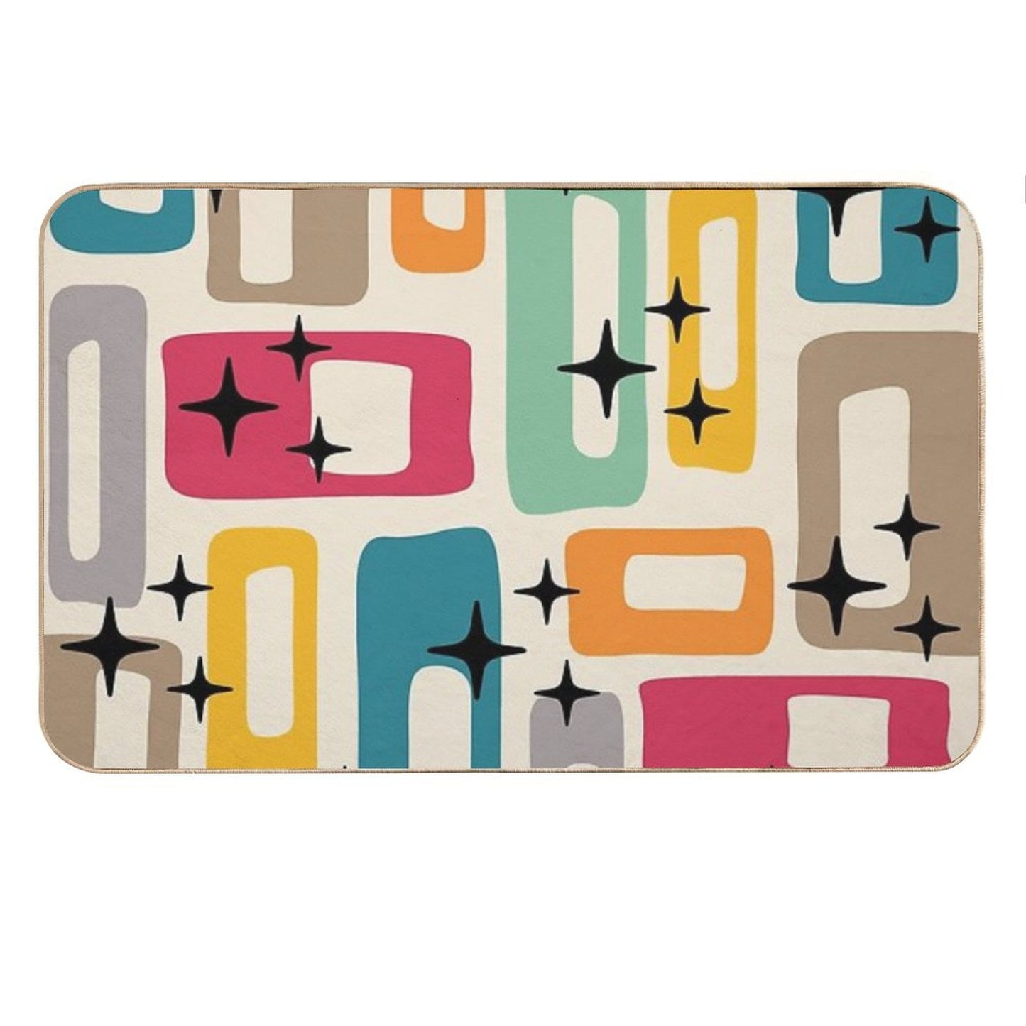 Retro Mid Century Modern Abstract Pattern 154 Bath Mat