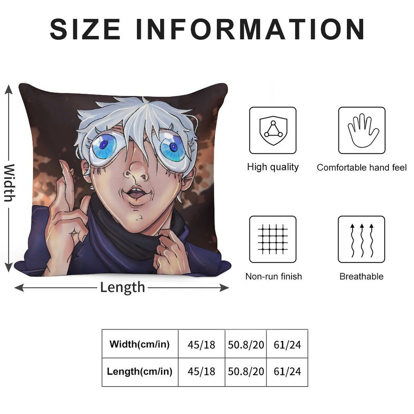 Bug Eyed Gojo Soft Durable Construction Throw Pillow