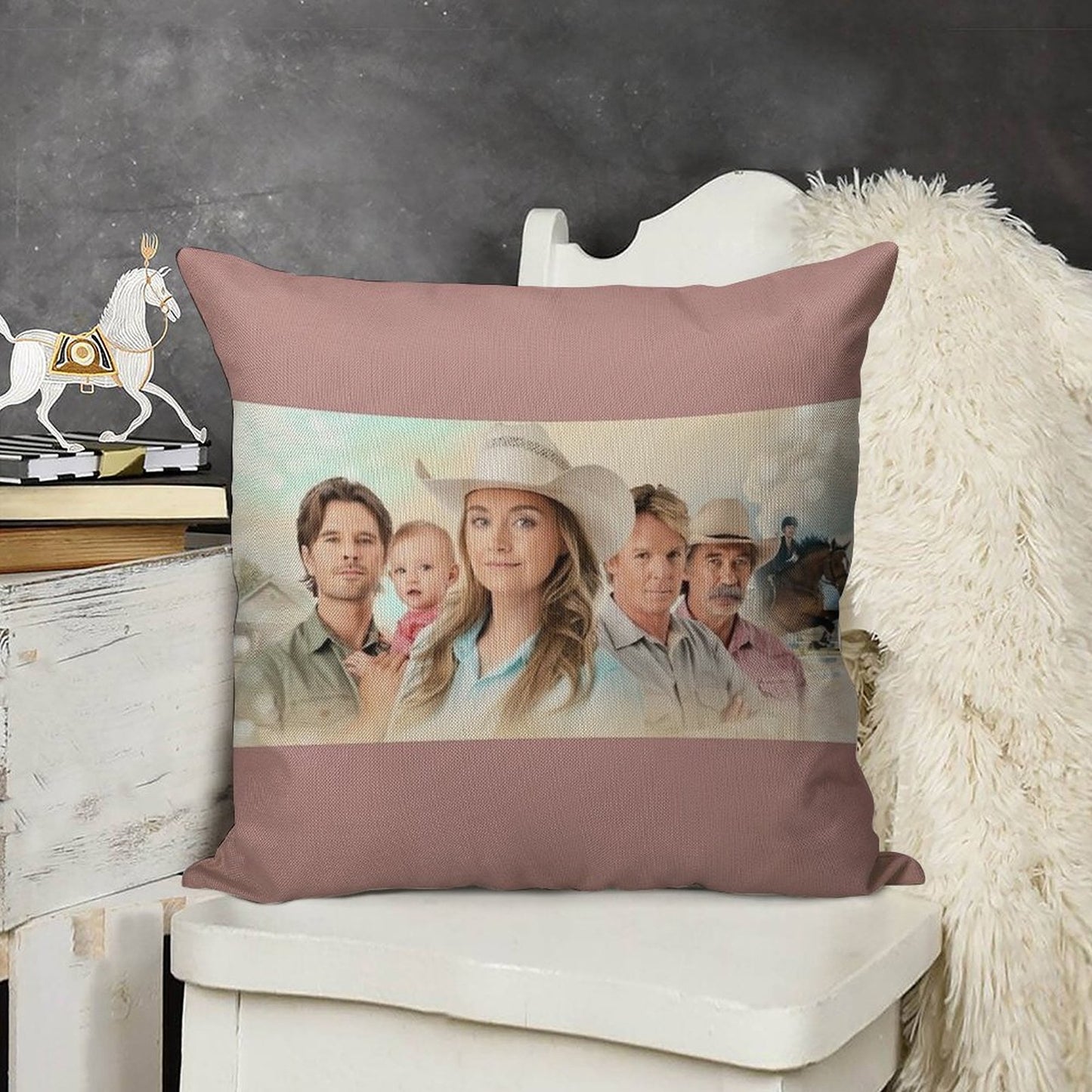 Heartland - Family Linen Throw Pillow Cover