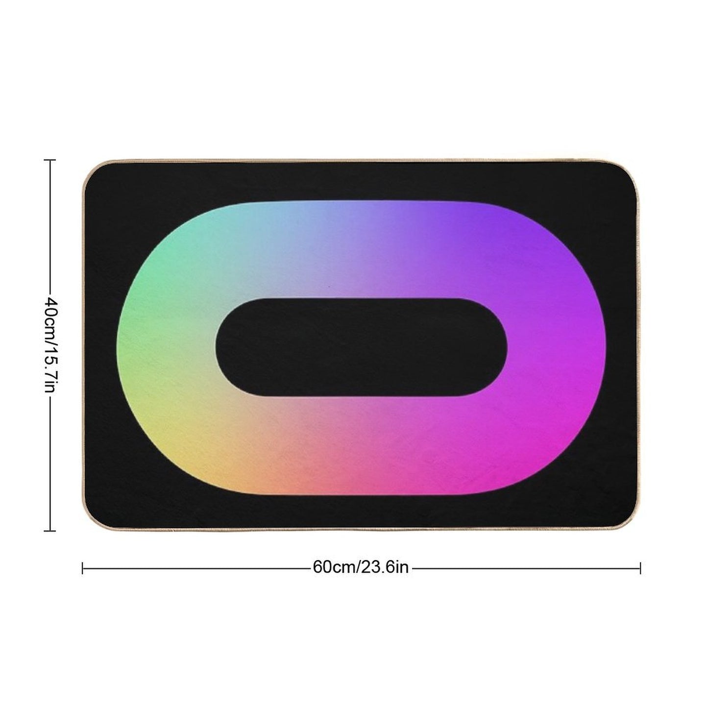 Rainbow Holographic Oculus VR Logo Bath Mat