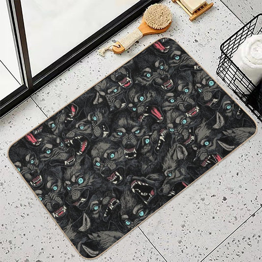 Wolf Pack Pattern Slip-Resistant Bath Mat