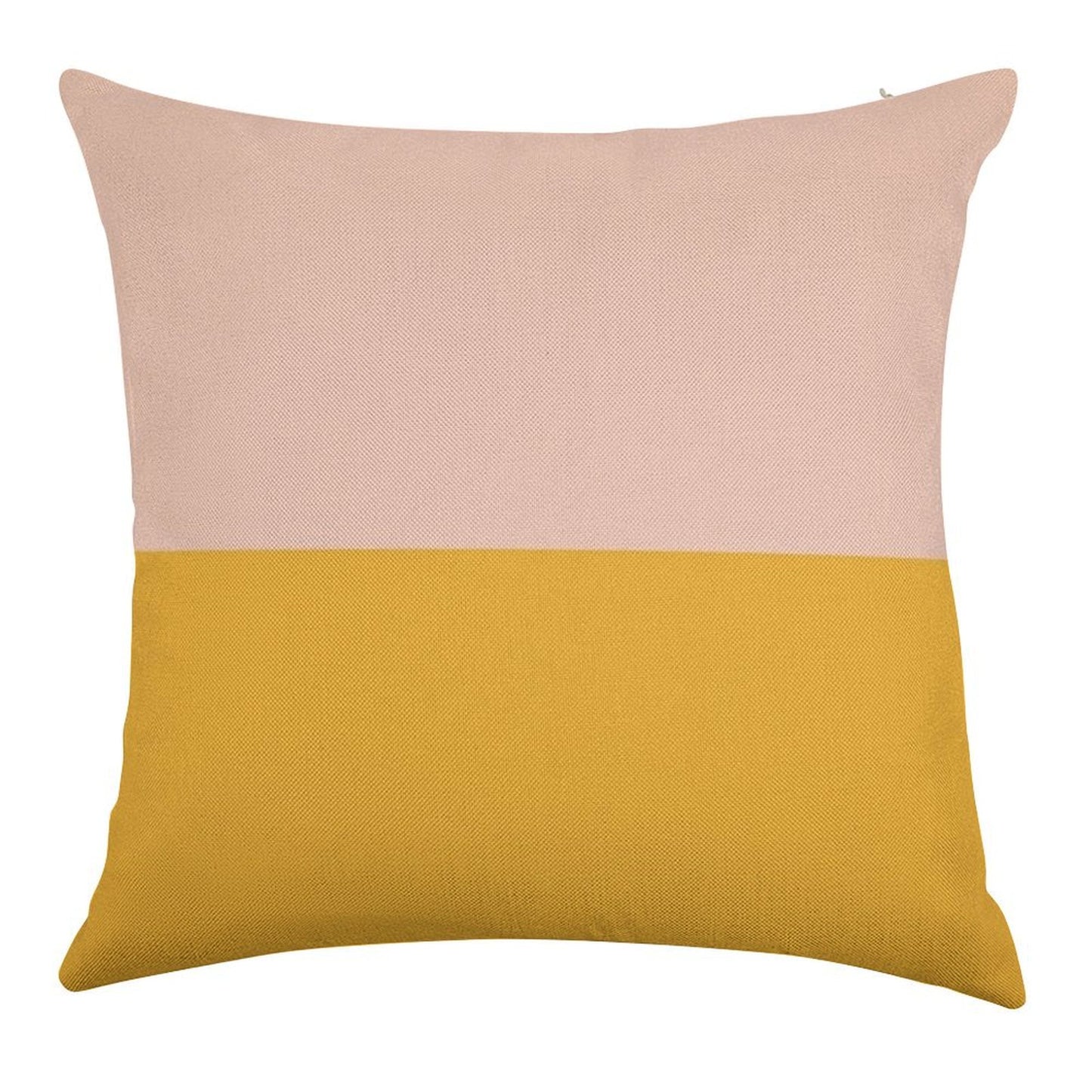 Blush Pink And Mustard Yellow Minimalist Color Block 2 Linen Throw Pillow Cover