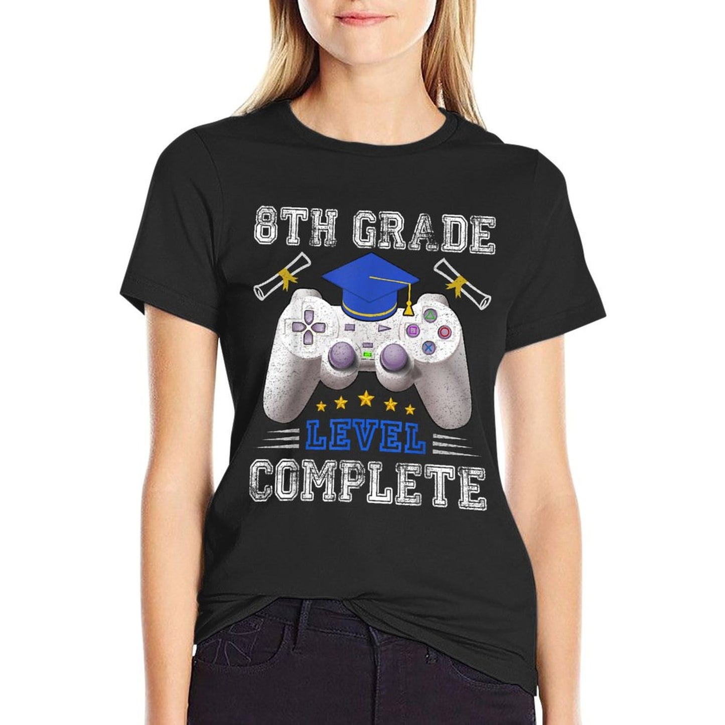 8th Grade Level Complete Gamer Class Of 2025 Graduation T-Shirt