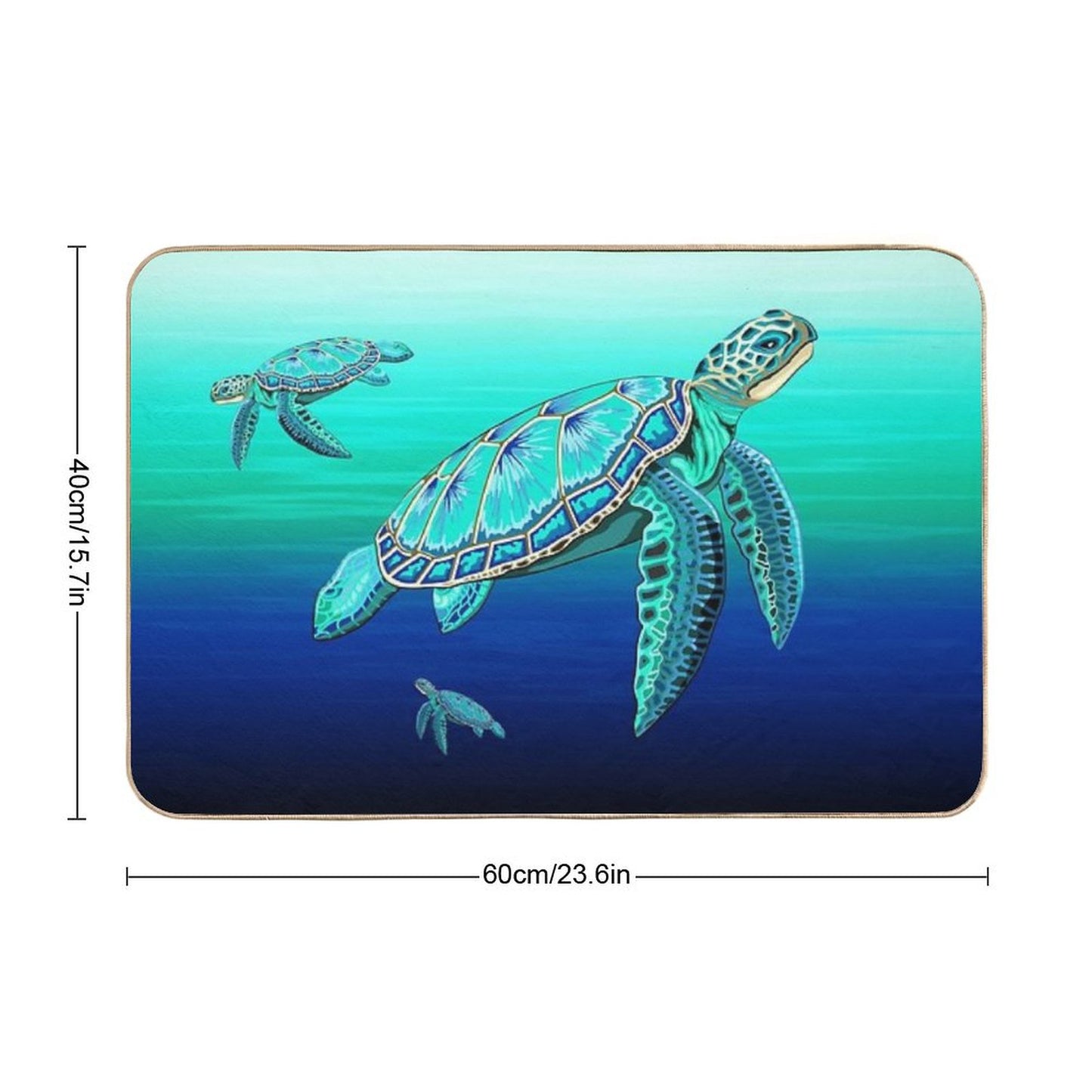 Sea Turtle Turquoise Oceanlife Bath Mat