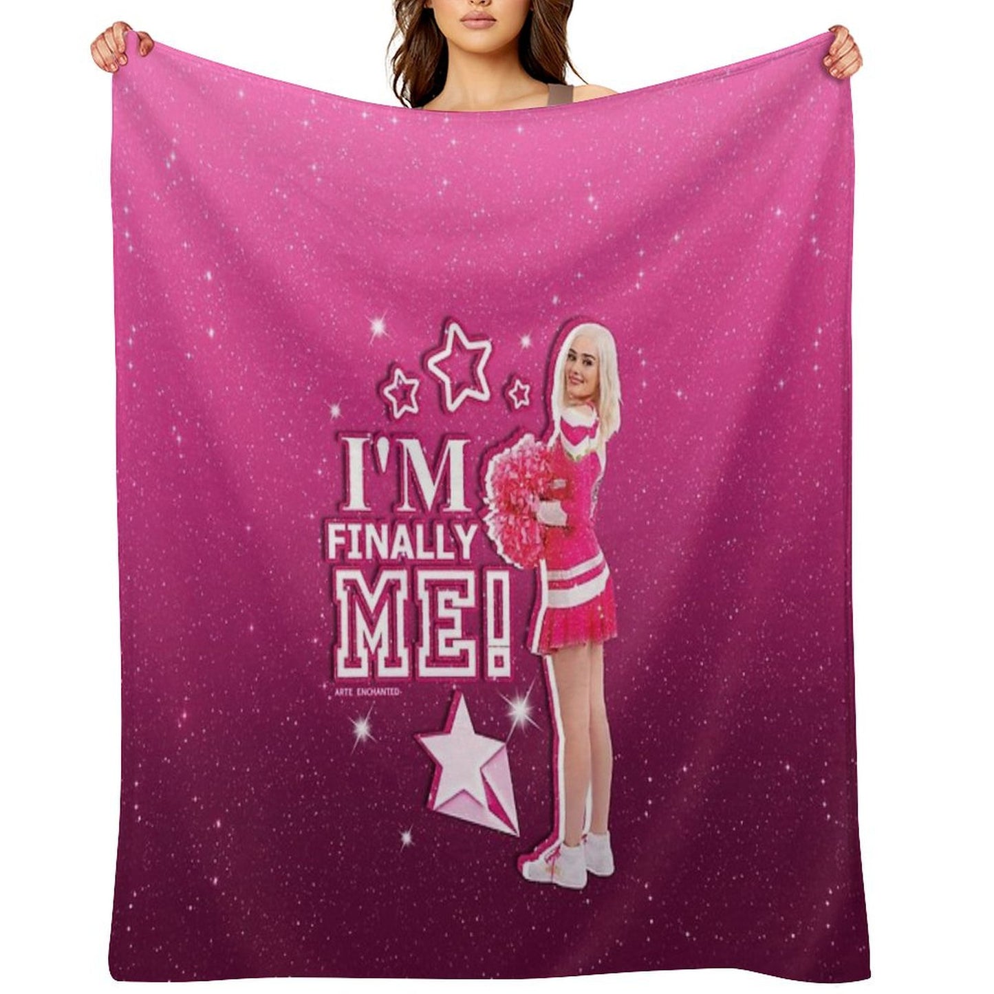 Zombies 3 - Addison I'm Finally Me Pink Glitter Throw Blanket