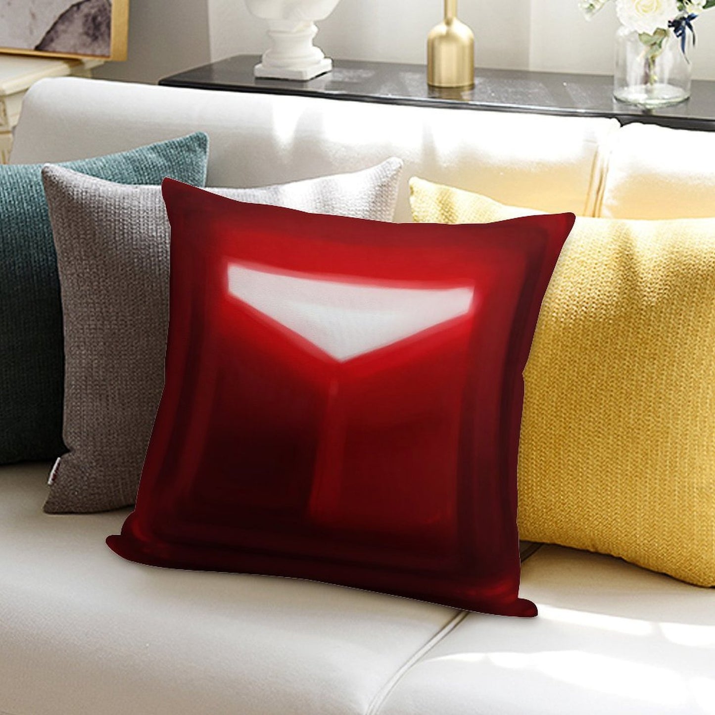 Beat Saber Red Block Throw Pillow Cover Soft Durable Construction Throw Pillow