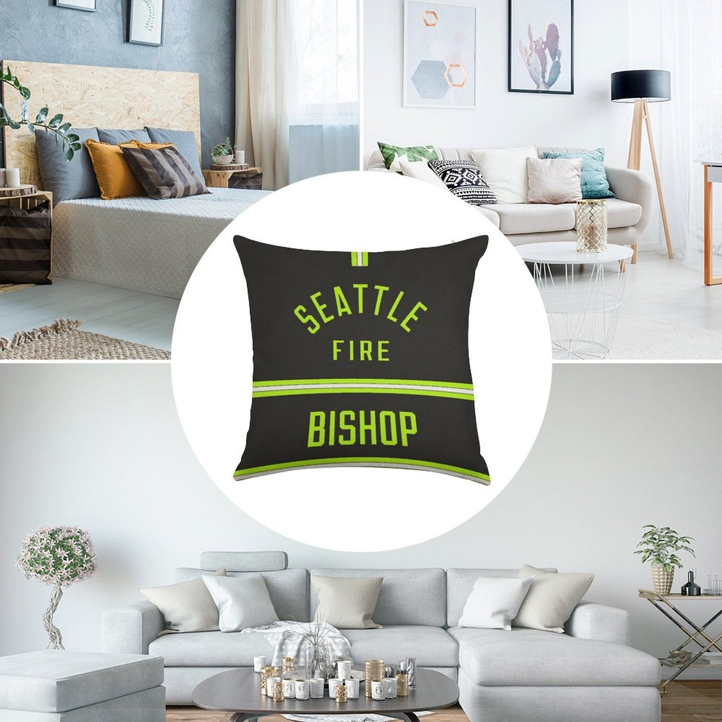 Station 19 - Seattle Fire Bishop Turnouts Pillow Linen Throw Pillow Cover