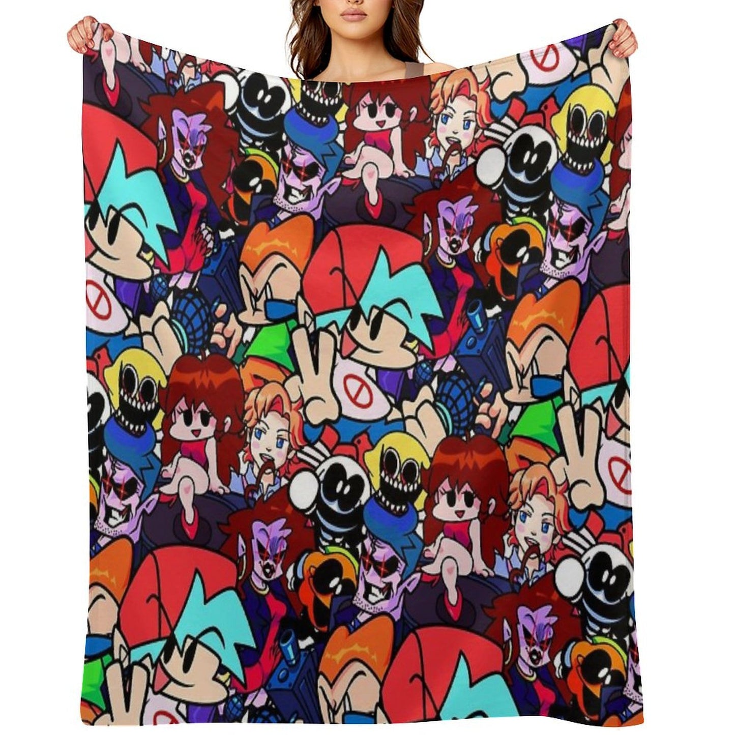Friday Night Funkin Collage Throw Blanket