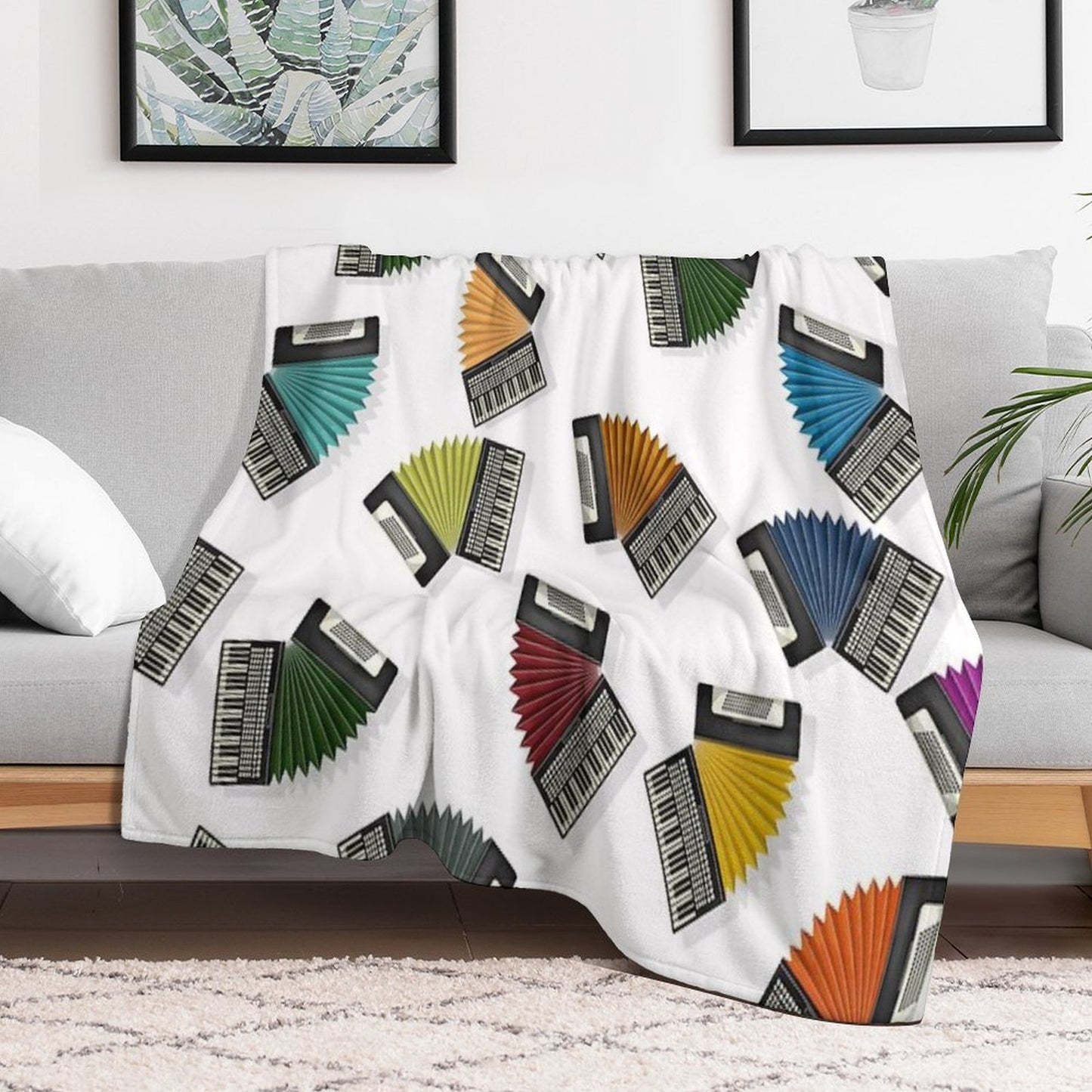 Accordions Throw Blanket