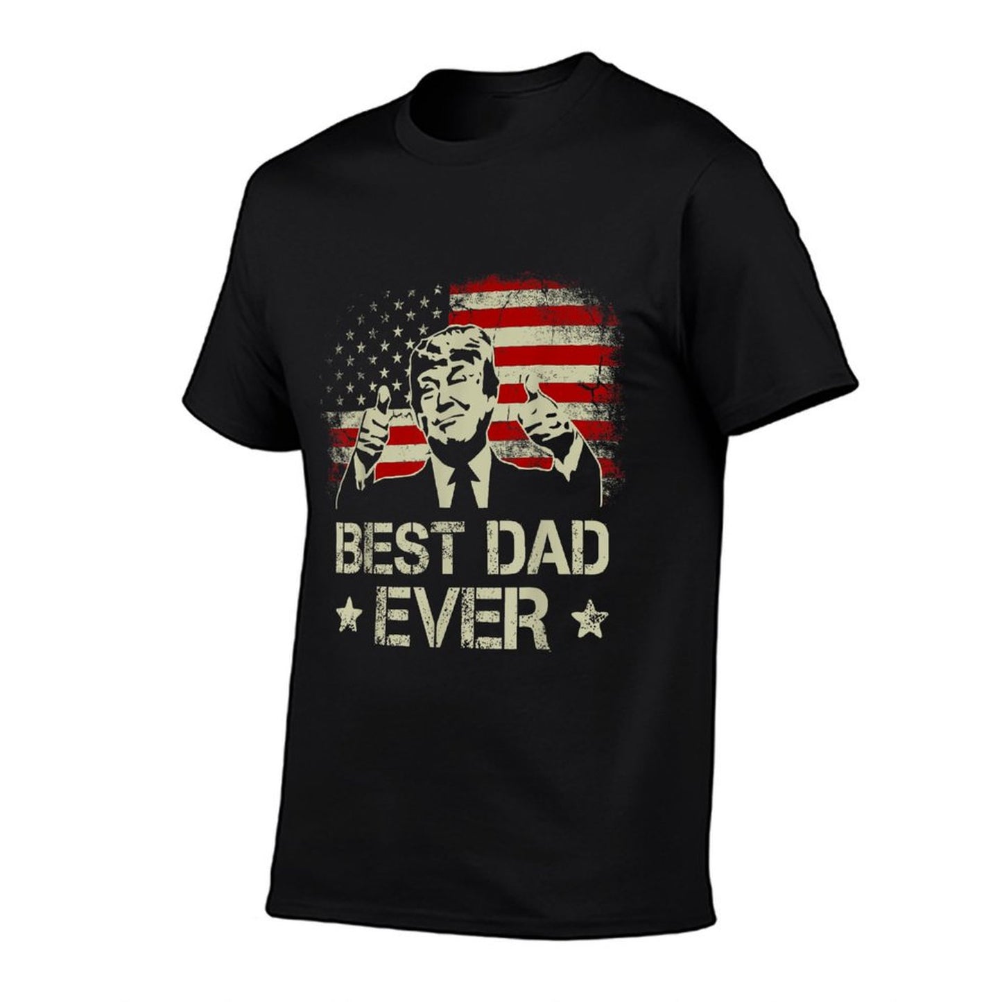 Best Dad Ever Fathers Day USA American Flag Trump 2024 T-Shirt