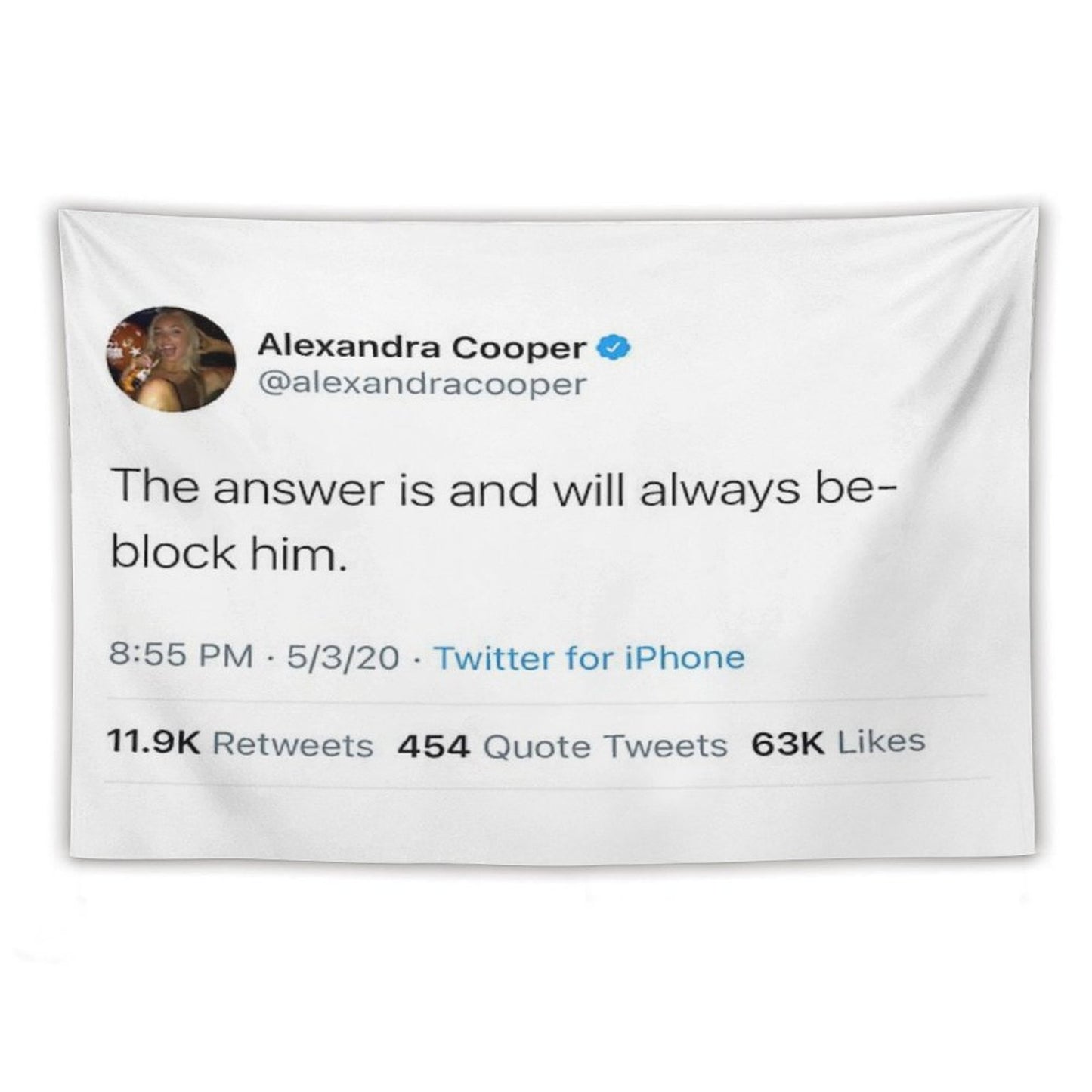 The Answer Will Always Be Block Him Alex Cooper Tweet Call Her Daddy Tapestry