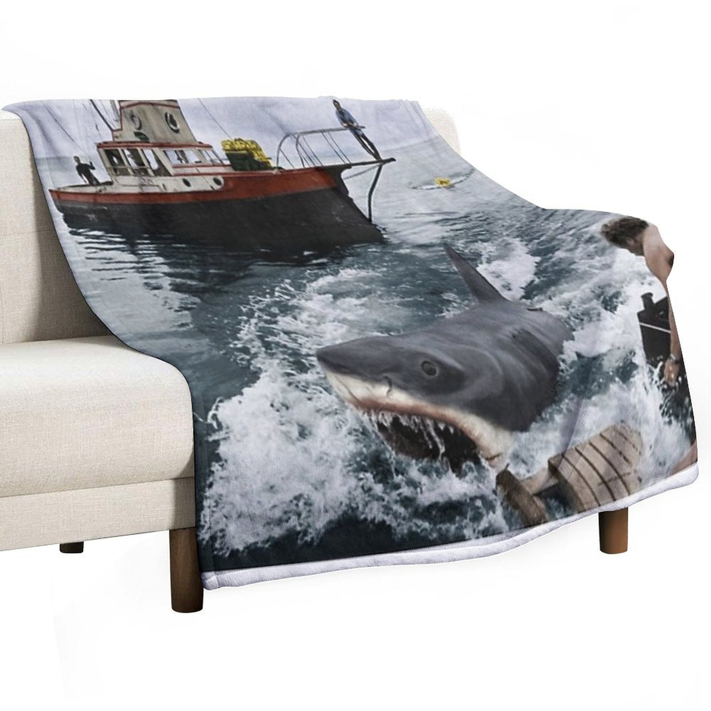 Jaws Photography Throw Blanket