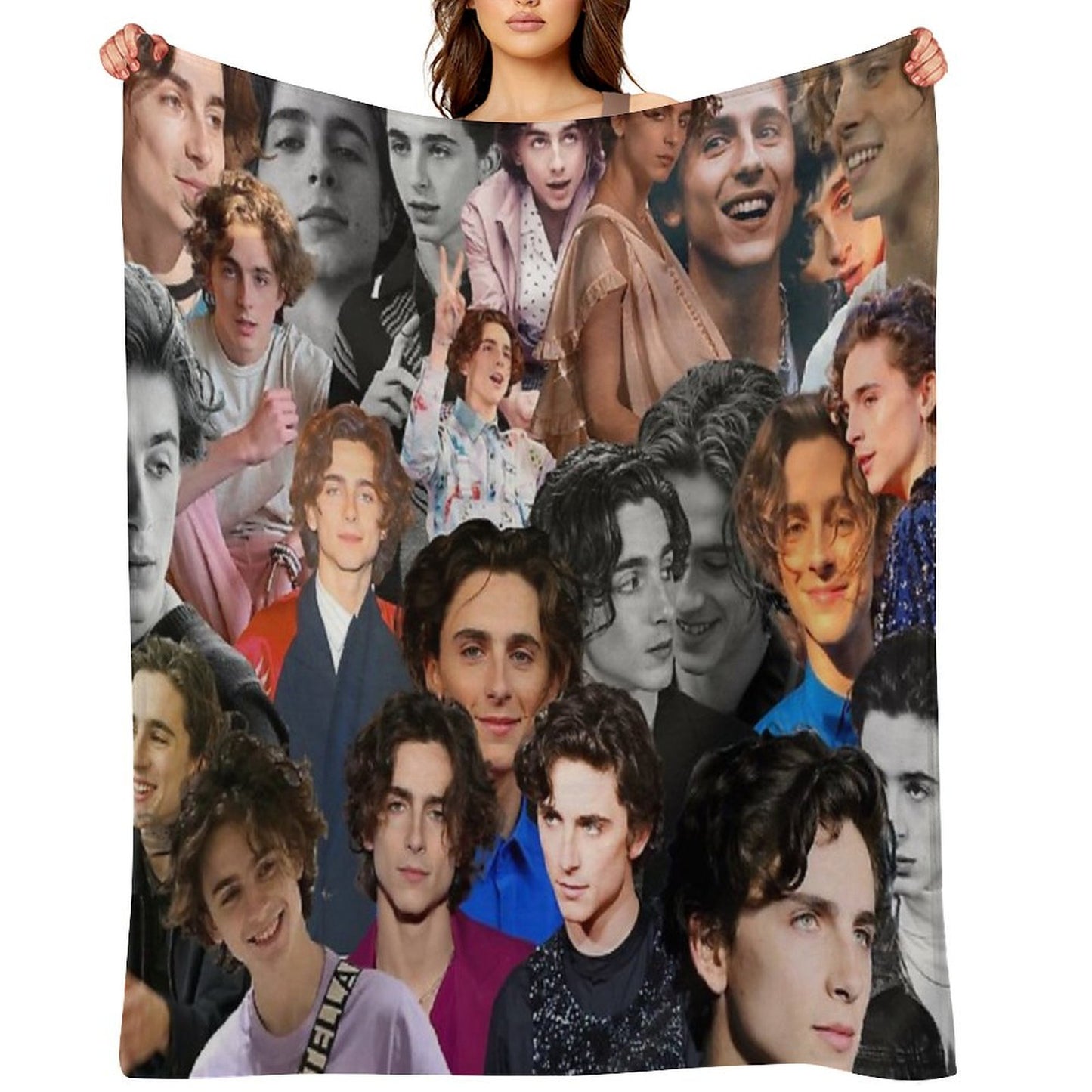 Timothee Chalamet Collage Throw Blanket