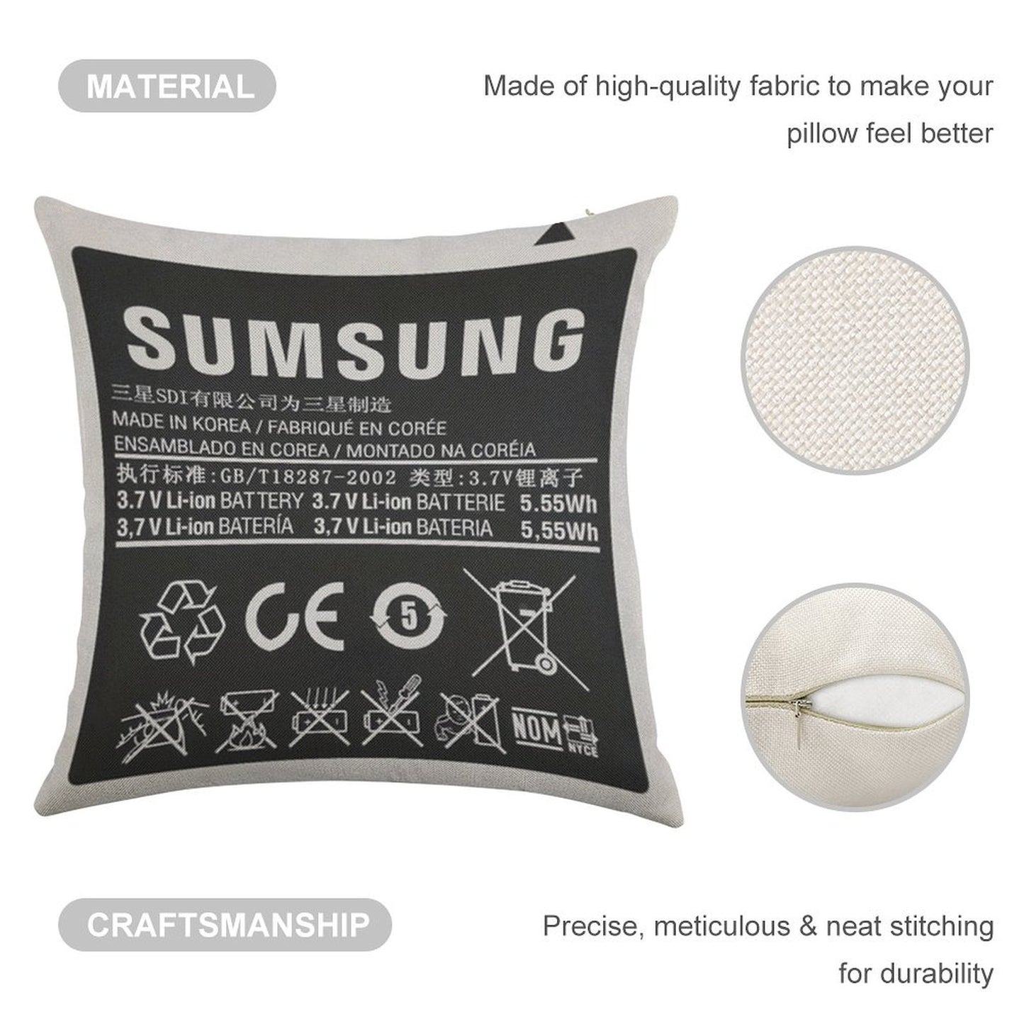 Forbidden Pillow Linen Throw Pillow Cover