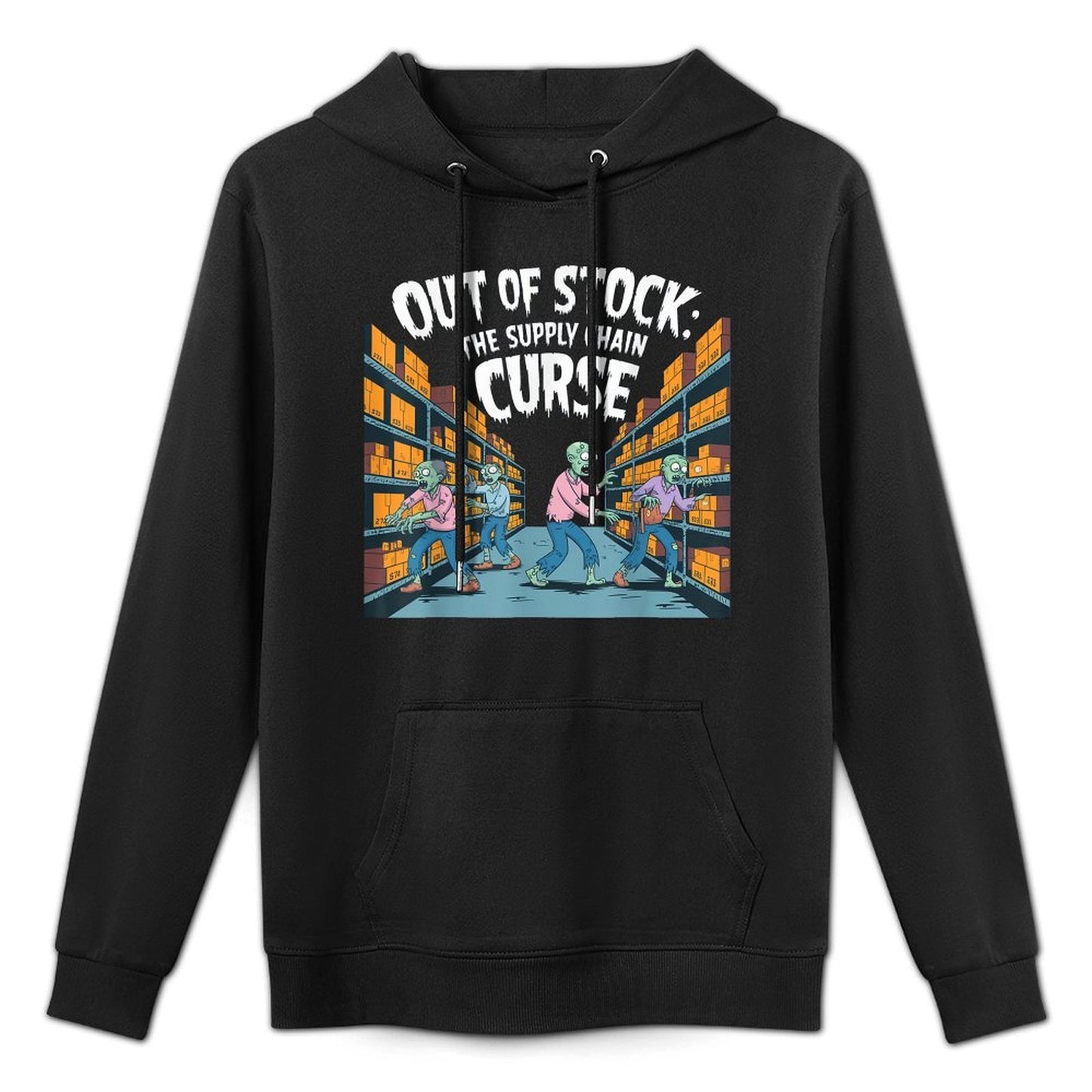 Out of Stock, The Supply Chain Curse. Logistics Halloween Cotton-Polyester Blend Hoodie