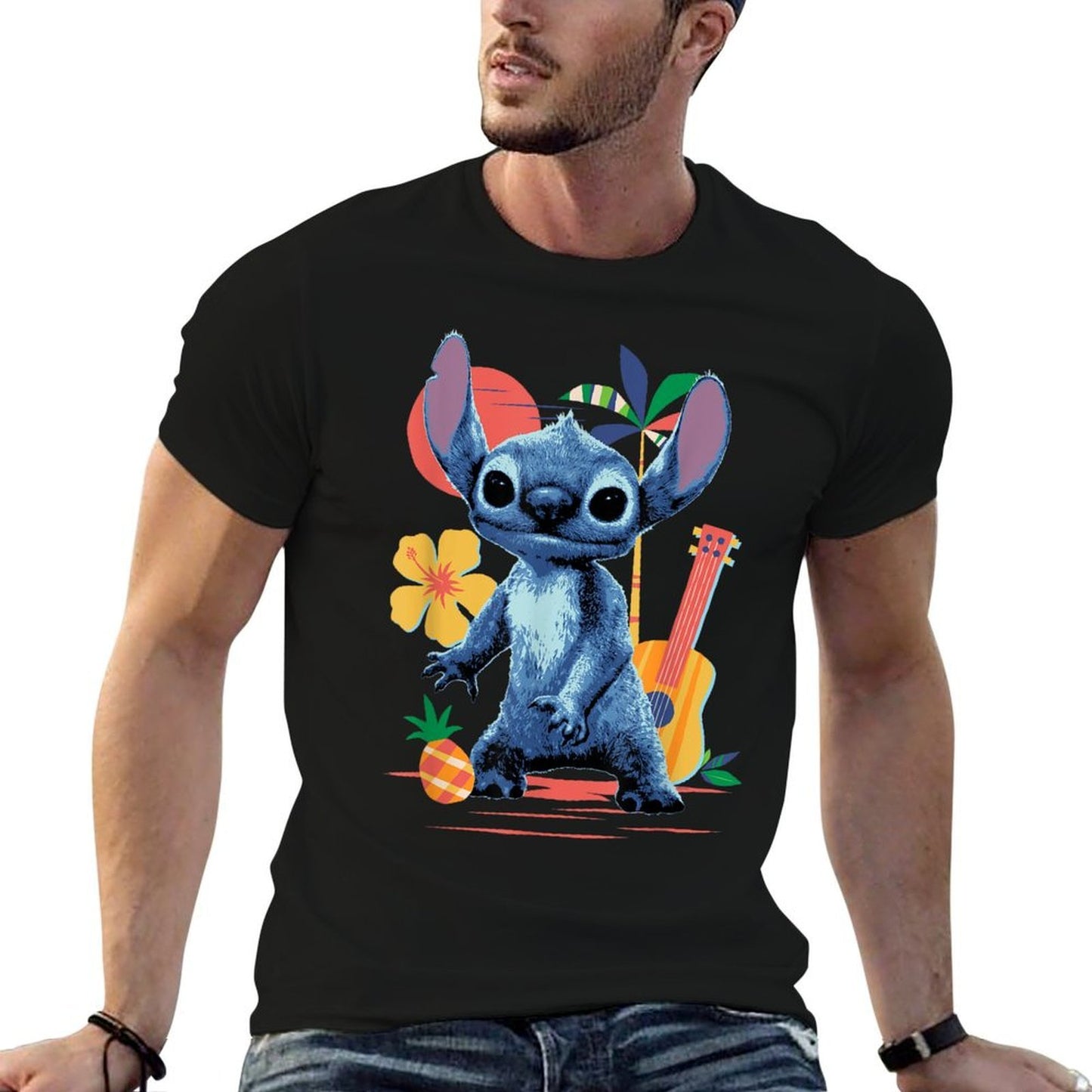 Disney Lilo & Stitch Live-Action Movie Musical Beach Fun Tagless Design T-Shirt