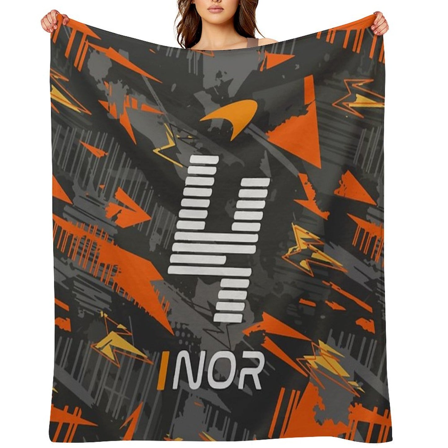 Lando Norris 4 - Abstract Design Throw Blanket