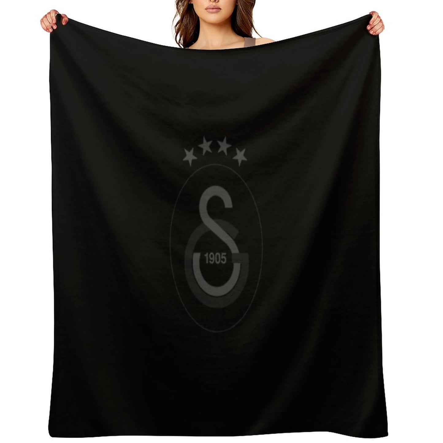 Galatasaray Black Throw Blanket
