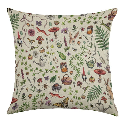 Cottagecore Light Green Linen Throw Pillow Cover