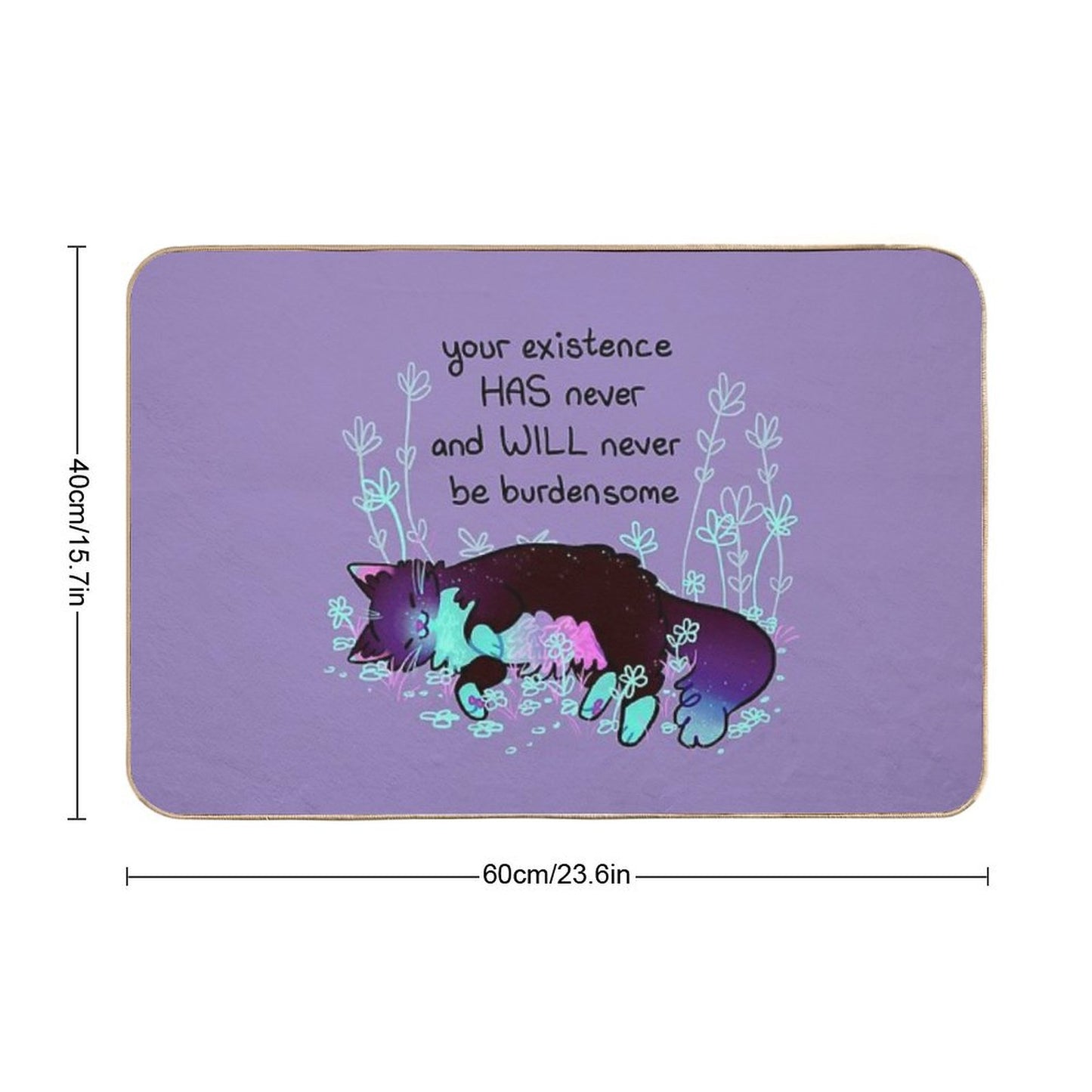 Your Existence Neon Sleepy Kitty Bath Mat