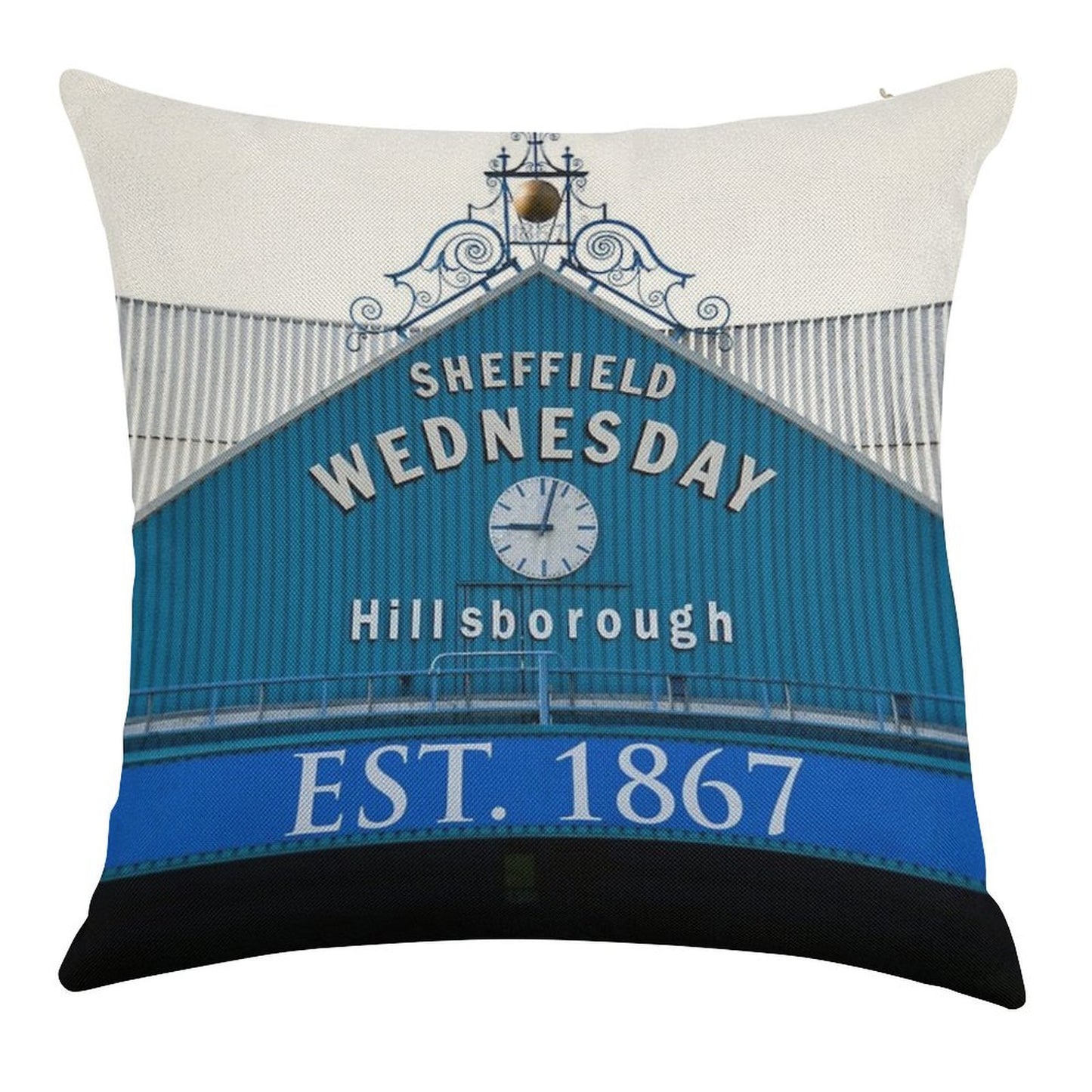 Sheffield Wednesday Famous Clock Linen Throw Pillow Cover