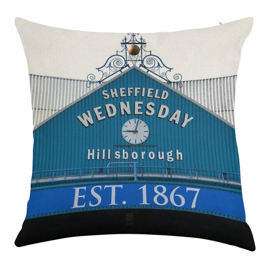Sheffield Wednesday Famous Clock Linen Throw Pillow Cover