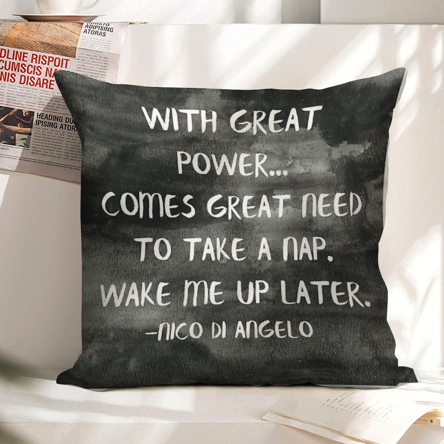 Naps Linen Throw Pillow Cover