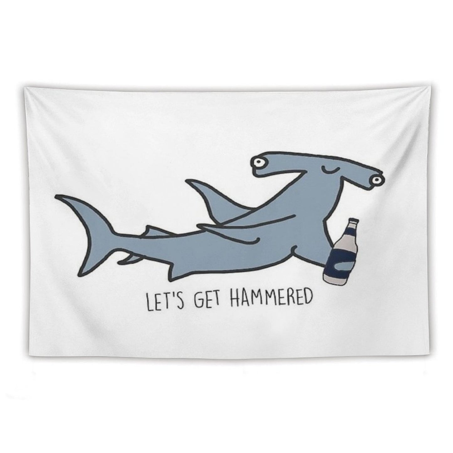 Lets Get Hammered Hammerhead Shark Tapestry