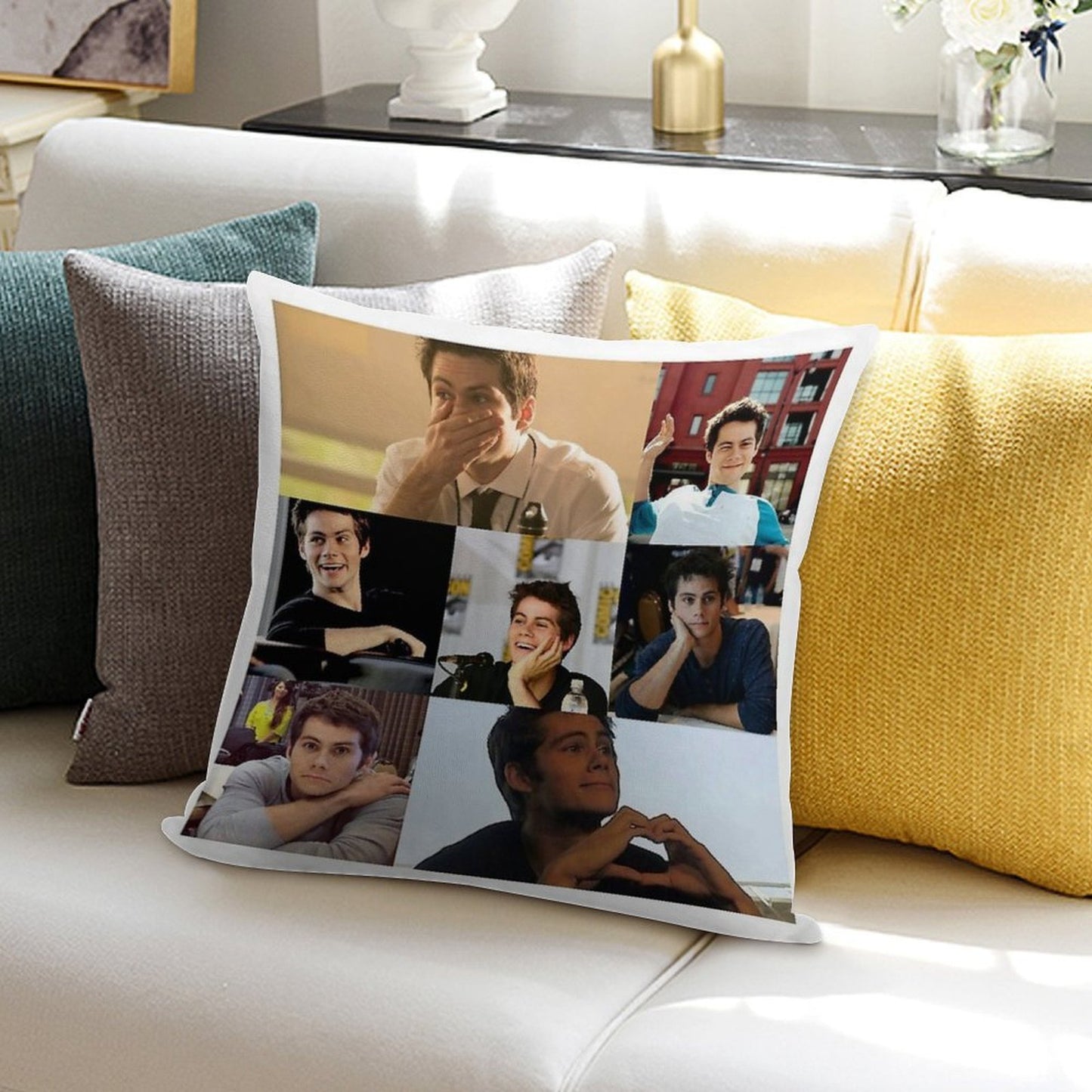 Dylan O'Brien Soft Hidden Zipper Throw Pillow