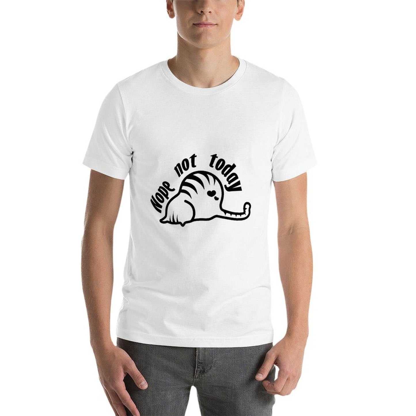 Nope Funny Cat Sarcastic Novelty Graphic Top Women Affordable Price T-Shirt