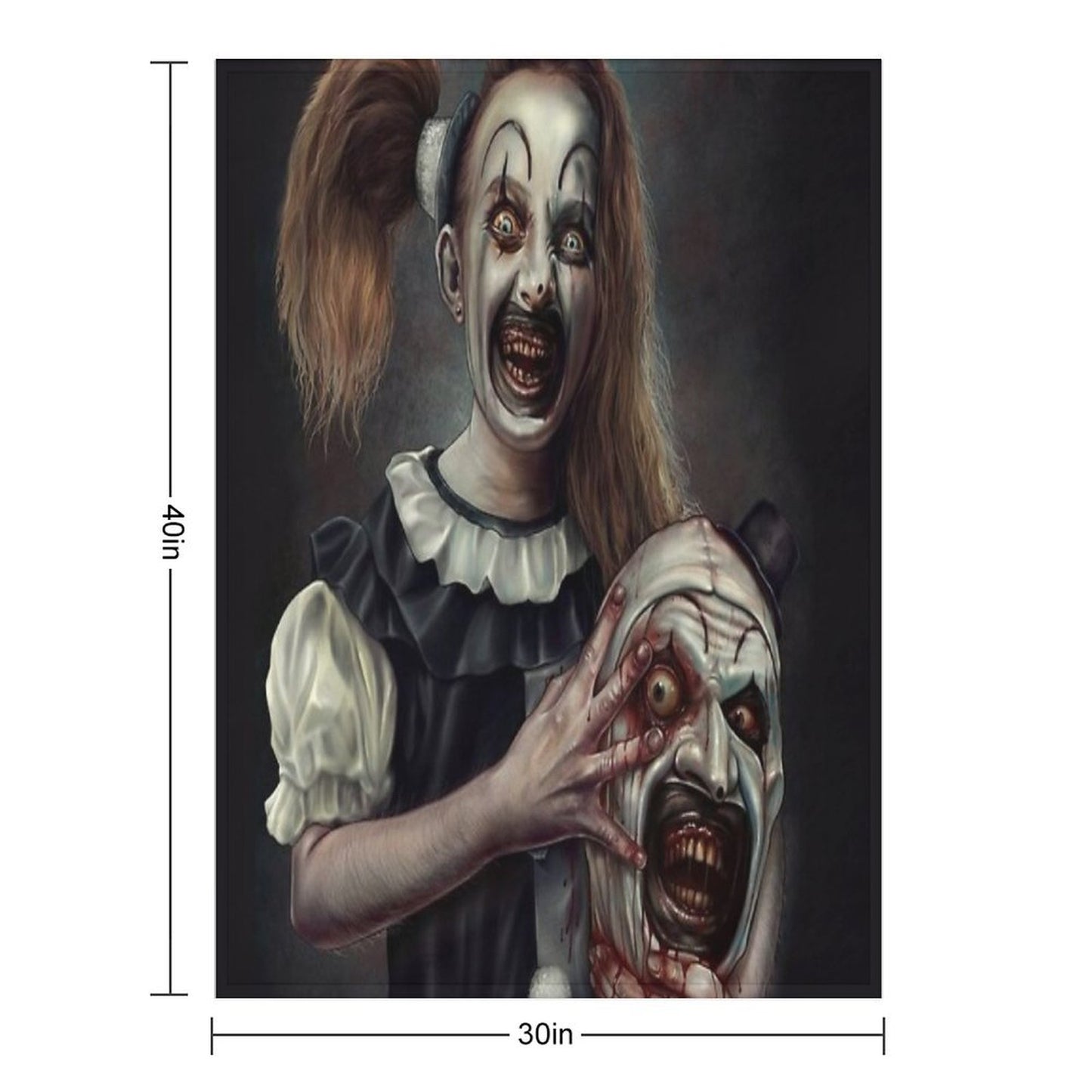 Terrifier 2- The Little Pale Girl Throw Blanket