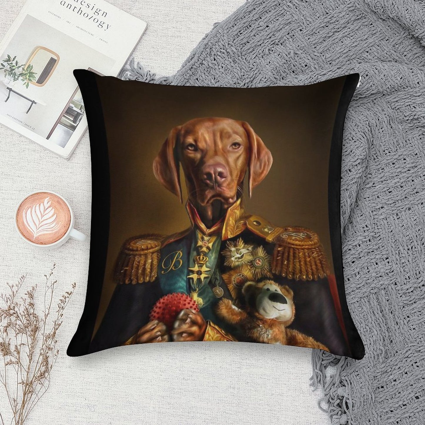 Bertie The Hungarian Vizsla - Dog Portrait Soft Style Accent Throw Pillow