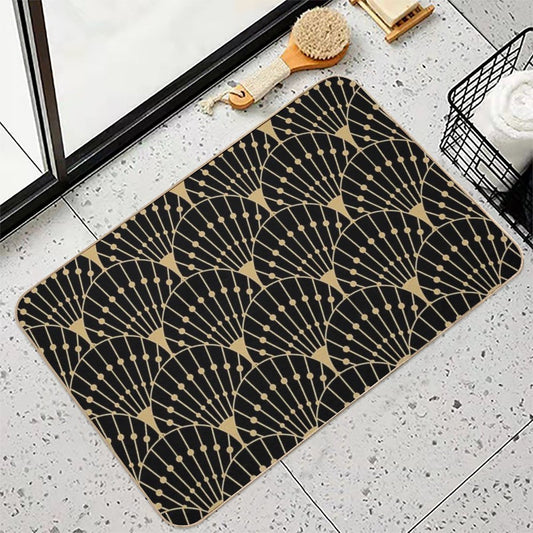 Deco Scales (gold + Black) Bath Mat