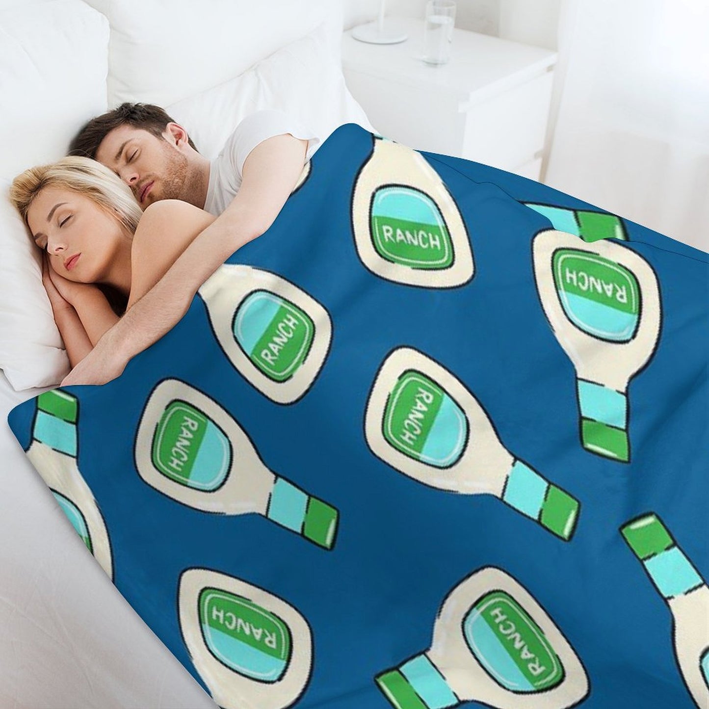Ranch - Salad Dressing Bottle (blue) Throw Blanket