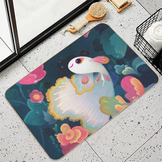 Flower Guppy Bath Mat