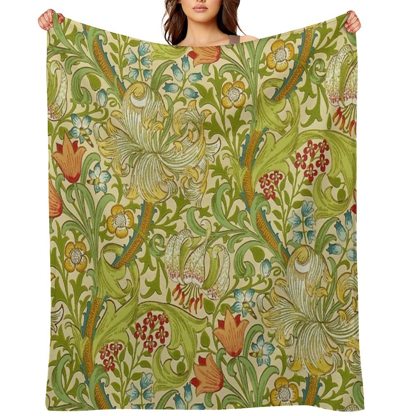 William Morris Golden Lily Throw Blanket