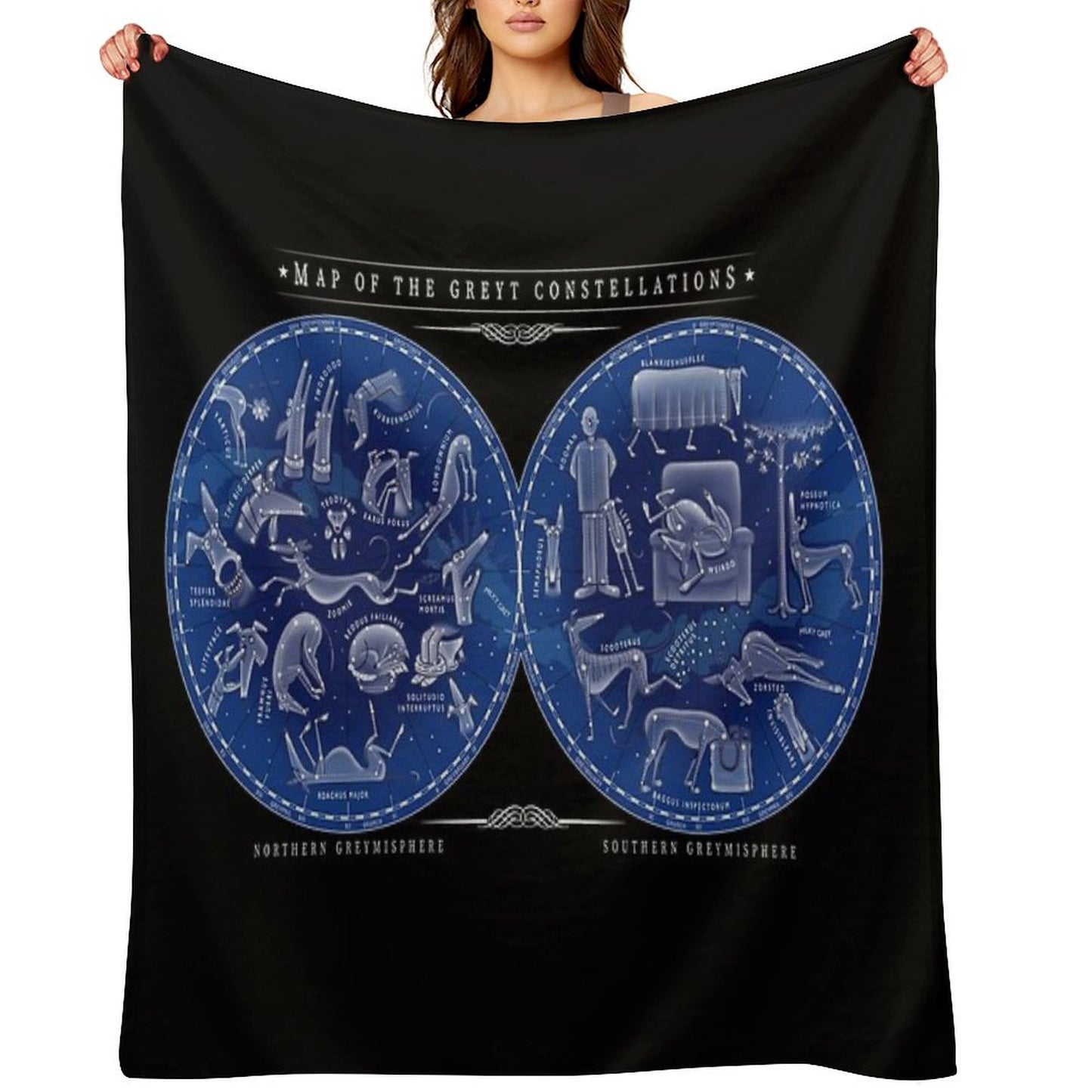 Map of The Greyt Constellations Throw Blanket