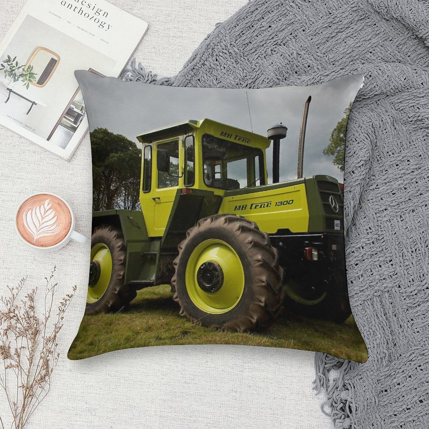 The MB-trac1300 Tractor Soft Skin-Friendly Throw Pillow