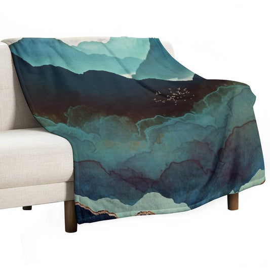 Indigo Mountains Throw Blanket