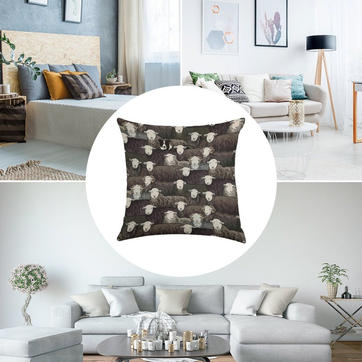 Herdwicks Linen Throw Pillow Cover