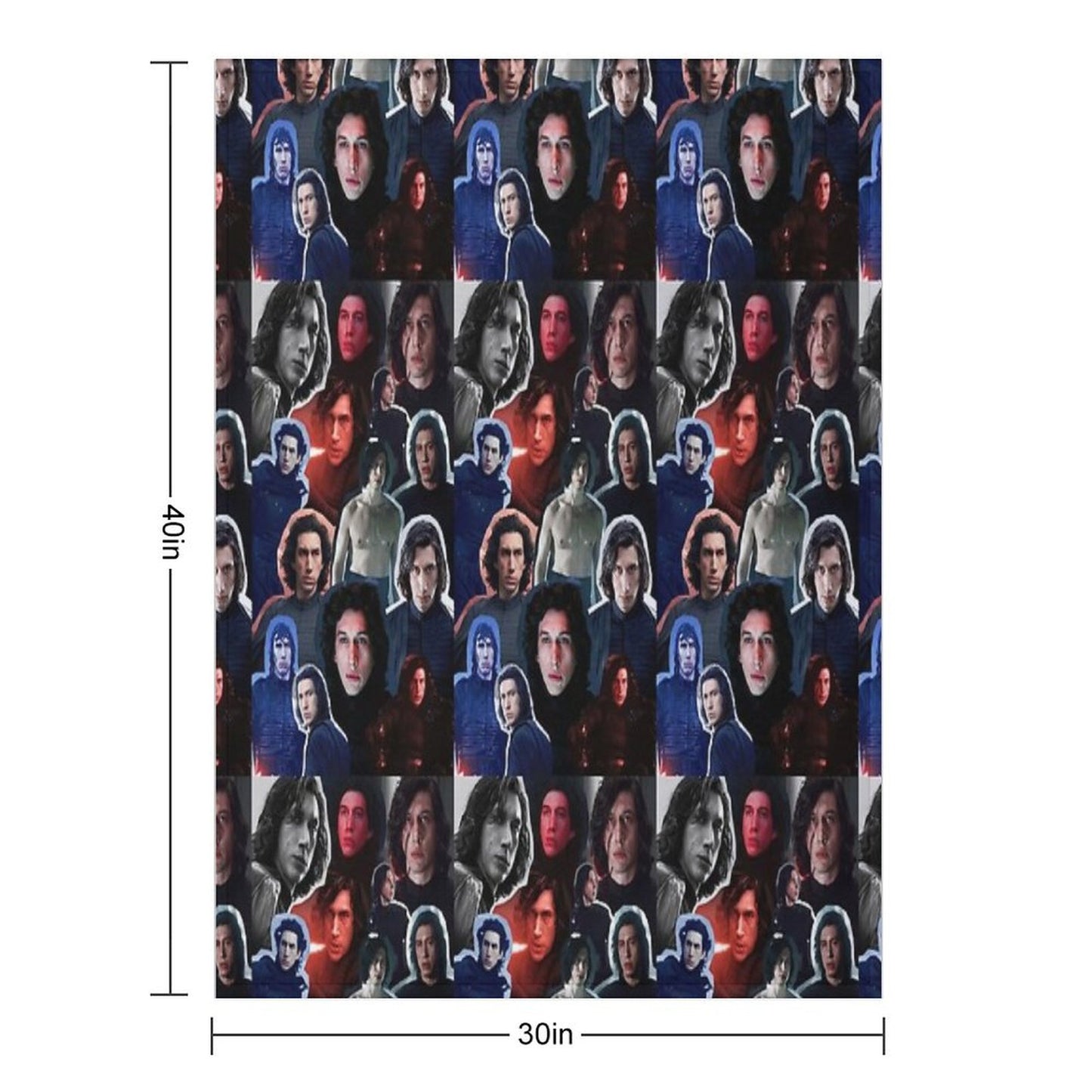 Adam Driver As BenKylo Collage Edit Throw Blanket