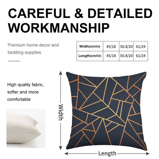Copper And Midnight Navy Linen Throw Pillow Cover