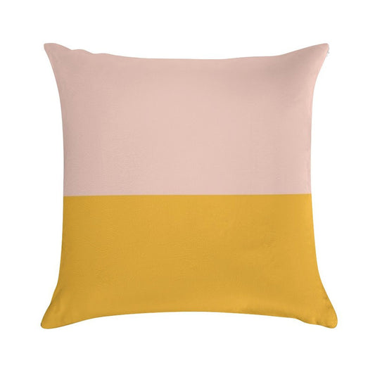 Blush Pink And Mustard Yellow Minimalist Color Block 2 Soft Washable Throw Pillow