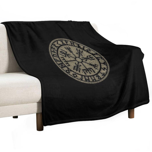 Vegvisir, Viking Compass, Norse, Symbol, Protection, Nordic, Vikings Throw Blanket