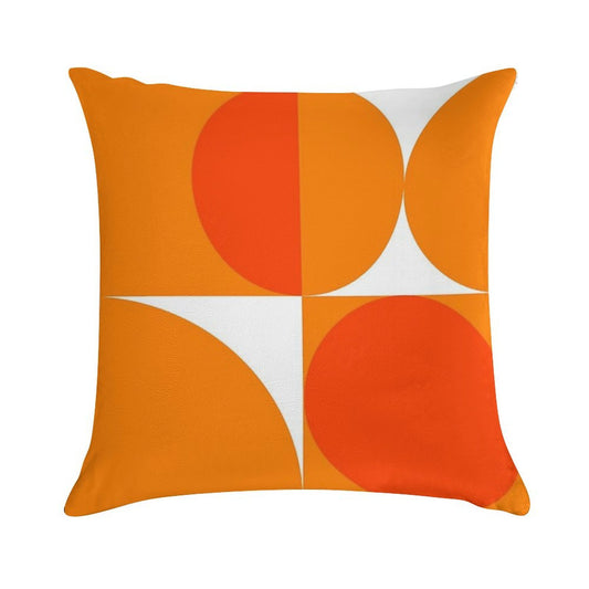 Orange Bauhaus Soft Gift Ready Throw Pillow