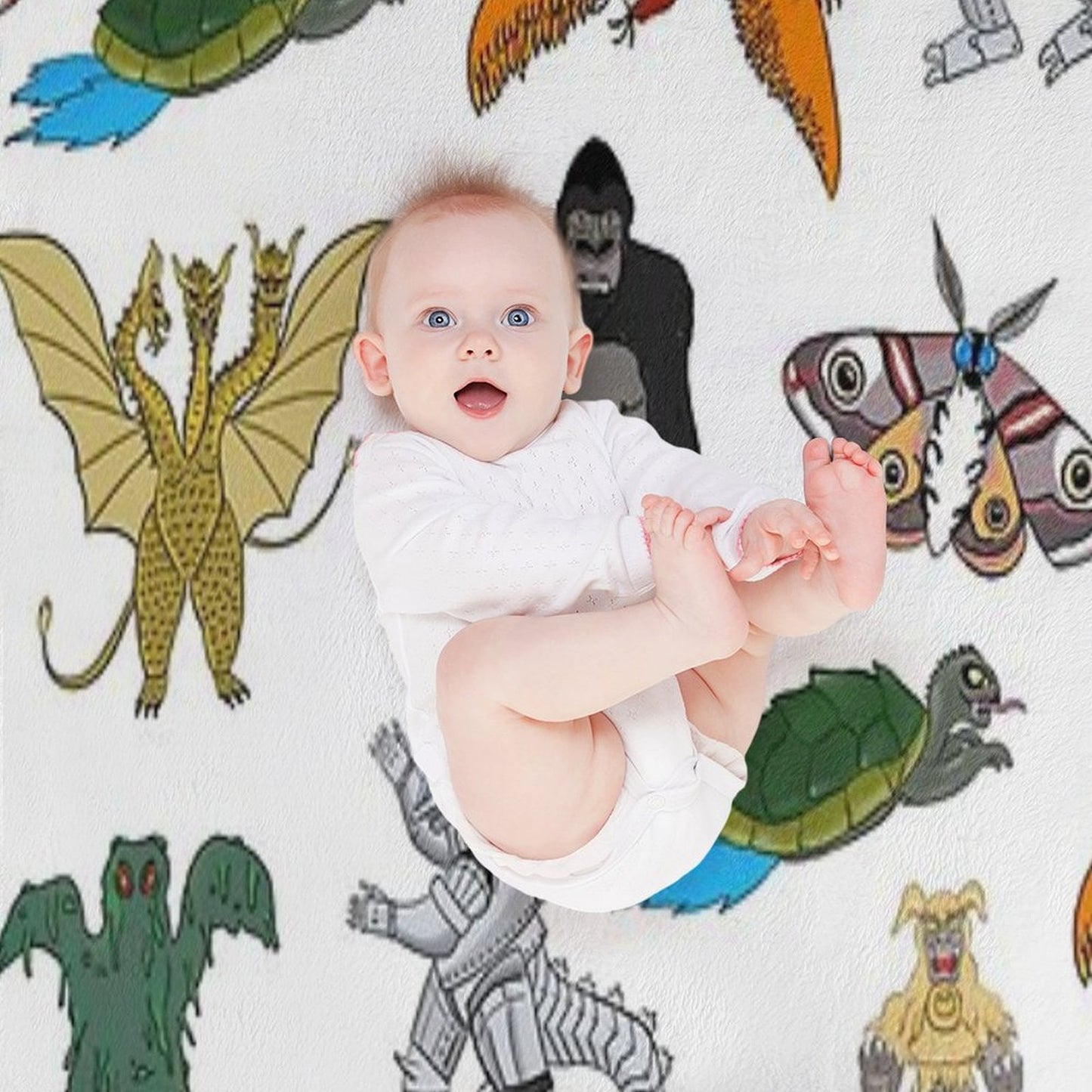 Colorful Kaiju Throw Blanket
