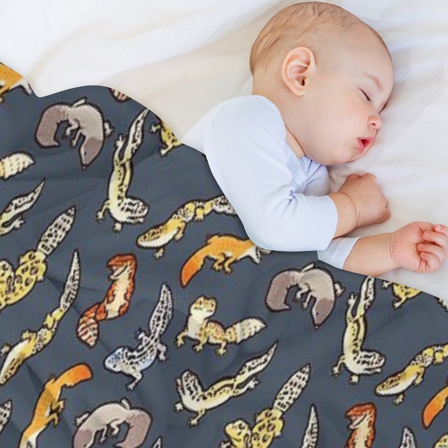 Chub Geckos in Dark Grey Throw Blanket