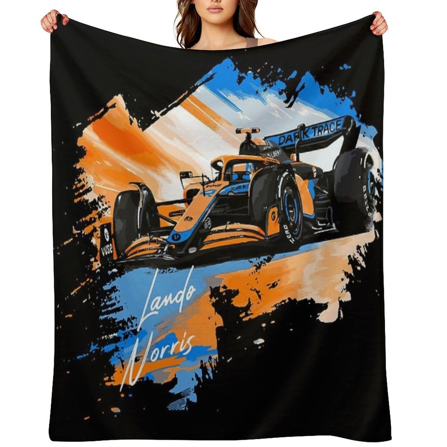 Lando Norris - Retro_Digi Art Throw Blanket