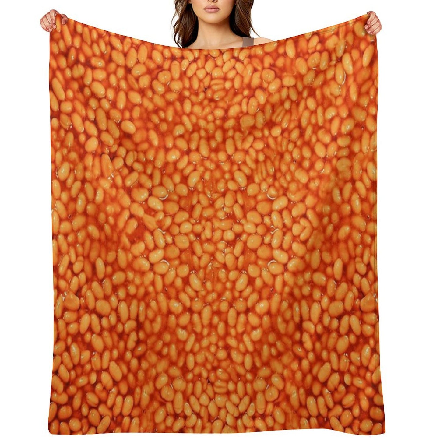 Baked Beans In Things Pattern Throw Blanket