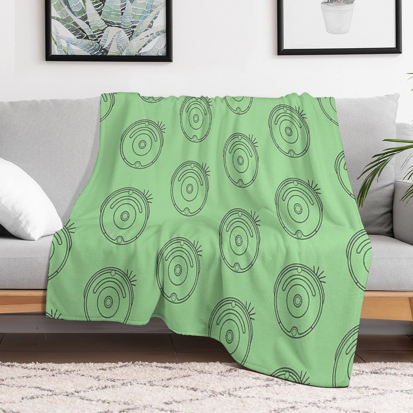 Robot Vacuum Dark Simple Throw Blanket